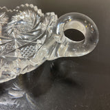 American Brilliant Cut Sawtooth Bowl w/ Applied Handles ACCESSORIES 9Wx6Dx2.5