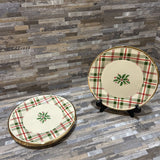 Lenox 4pc Set Holiday Plaid Accent Plates HOLIDAY ITEMS 9.5d