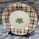 Lenox 4pc Set Holiday Plaid Accent Plates HOLIDAY ITEMS 9.5d