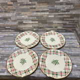 Lenox 4pc Set Holiday Plaid Accent Plates HOLIDAY ITEMS 9.5d