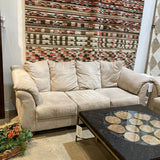 Suede Three-Seat SOFA Beige 90w36d36h