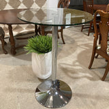 Wholesale Interiors Inc Bar Height Round Glass Top FURNITURE 27d41.5h