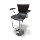 Wholesale Interiors Inc Adjustable Chrome Base Stool BAR/COUNTER STOOL Black 26w16d43h