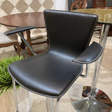 Wholesale Interiors Inc Adjustable Chrome Base Stool BAR/COUNTER STOOL Black 26w16d43h