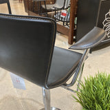 Wholesale Interiors Inc Adjustable Chrome Base Stool BAR/COUNTER STOOL Black 26w16d43h