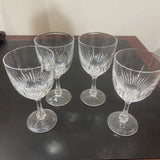 Gorham 4pc Set Hearthglow Pattern Crystal Wine Glasses ACCESSORIES 3.5Wx7H