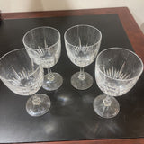 Gorham 4pc Set Hearthglow Pattern Crystal Wine Glasses ACCESSORIES 3.5Wx7H