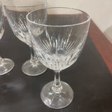Gorham 4pc Set Hearthglow Pattern Crystal Wine Glasses ACCESSORIES 3.5Wx7H