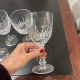 Gorham 4pc Set Hearthglow Pattern Crystal Wine Glasses ACCESSORIES 3.5Wx7H