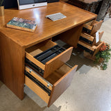 silver Vintage Danish Teak Lockable w/ File Drawers DESKS 60Wx30Dx28.5H