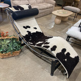 Le Corbusier Style Cow Hide Lounger CHAIR 64Wx18Dx27H