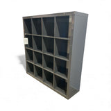 16-Section Gloss Laminate BOOK SHELF Grey 59Wx15.5Dx59H