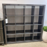 16-Section Gloss Laminate BOOK SHELF Grey 59Wx15.5Dx59H