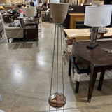 Metal Tripod Base w/ Woven Shade FLOOR LAMP 10d62h