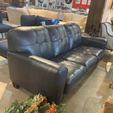 Macy's Kaleb Faux Leather 3-Seat SOFA Black 83w35d33h
