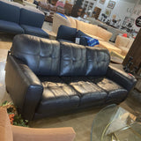 Macy's Kaleb Faux Leather 3-Seat SOFA Black 83w35d33h