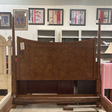 Chestnut Burl California King Four Poster Bed BEDS Brown 80.5w96d65h