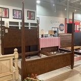 Chestnut Burl California King Four Poster Bed BEDS Brown 80.5w96d65h