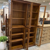 Crate & Barrel 8-Door Wood & Glass Display Bookcase BOOK SHELF 60w19d91h