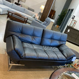 Folding Faux Leather Futon FURNITURE Black 78w48d20h