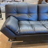 Folding Faux Leather Futon FURNITURE Black 78w48d20h