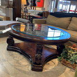Ornate Glass Top Round Table COFFEE/COCKTAIL TABLE 55"w48"d22"h