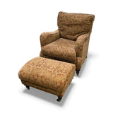 Arhaus Patterned Loung Chair W/Ottoman LOUNGE CHAIRS 33w40d35h