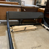 Faux Leather Upholstered Platform Queen Bed BEDS Black 65w90d25h