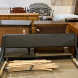 Faux Leather Upholstered Platform Queen Bed BEDS Black 65w90d25h