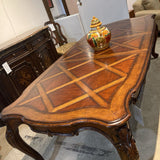 Solid Wood Parquet Style w/ Two 22" Leaves DINING TABLE 82w43d30h