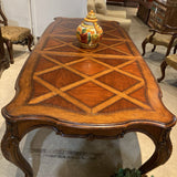 Solid Wood Parquet Style w/ Two 22" Leaves DINING TABLE 82w43d30h