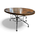 Arhaus Arabesque Hammered Iron & Copper Oval DINING TABLE 77w45d30h