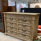 Ornate Distressed 10-Drawer DRESSERS/CHESTS 66w22d45h
