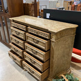 Ornate Distressed 10-Drawer DRESSERS/CHESTS 66w22d45h