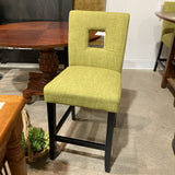 Linen Upholstered Counter Height BAR/COUNTER STOOL Green 18w19d39h