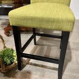Linen Upholstered Counter Height BAR/COUNTER STOOL Green 18w19d39h