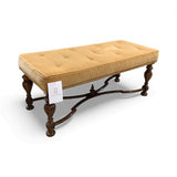 Hickory White Traditional Upholstered Button Tufted BENCH 51w22d22h