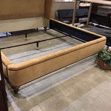 Custom Upholstered Nailhead Trim Wingback King Bed BEDS Mustard 89w91d58h