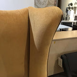 Custom Upholstered Nailhead Trim Wingback King Bed BEDS Mustard 89w91d58h