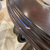 Round Scrolled Metal & Wood w/ Glass Top END/SIDE TABLE 25d24h