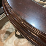 Round Scrolled Metal & Wood w/ Glass Top END/SIDE TABLE 25d24h