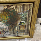 Mid Century Street Scene Signed ART WORK 55x31