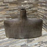Gunmetal Textured Vase ACCESSORIES 14w1d11.5h