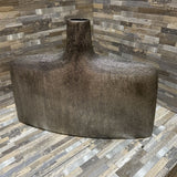 Gunmetal Textured Vase ACCESSORIES 14w1d11.5h