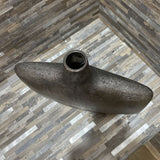 Gunmetal Textured Vase ACCESSORIES 14w1d11.5h