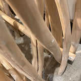 Natural Driftwood Style Base w/ Glass Top CONSOLE TABLE 49Wx16Dx30H