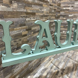 Free Standing LAUNDRY Sign ACCESSORIES Aqua 35Wx2Dx7H