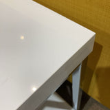 Chrome Frame Lacquer Finish 2-Tier SIDE TABLE White 22Wx24H