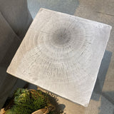 Faceted Wood Finish Plaster SIDE TABLE 12Wx17H