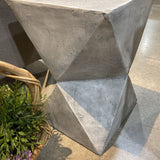 Faceted Wood Finish Plaster SIDE TABLE 12Wx17H